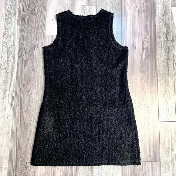 NWT Sanctuary Essential City Vest Sz S Black Double Breasted Teddy Wool Blend - Picture 3 of 16